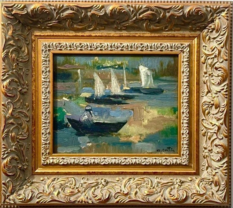 Ana Cortés «Barcos y Veleros» – Óleo sobre madera.